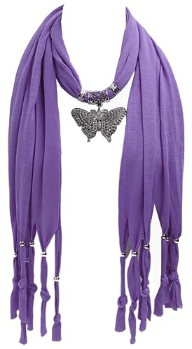 GFM® Butterfly Pendant Scarf - Lilac - (EXC)(BF58N-Li)
