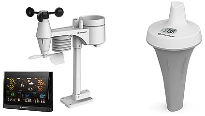 Bresser Station météo Wi-Fi Comfort avec capteur professionnel 7 en 1 et écran couleur & Thermomètre de piscine pour mesurer la température de l'eau, capteur supplémentaire
