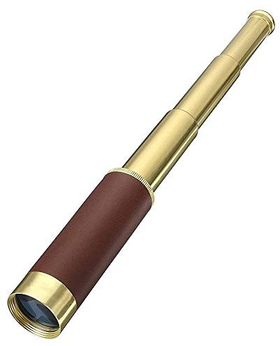 SilteD Retro-Piratenteleskop, zoombares Taschenmonokular, tragbar, zusammenklappbar, wasserdicht, Captain Jack's Spyglass, Handteleskop, Vintage-Teleskop für Kinderferngläser