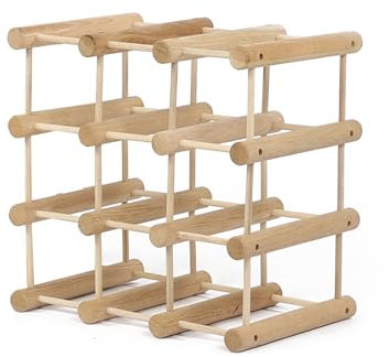 PROREGAL Modulares Weinregal VINOTECA MOD | HxBxT 36x36x24cm | 1x 9 Flaschen | Massives Eichenholz | Natur | Weinhalter Weinständer Flaschenständer Flaschenregal Holzregal