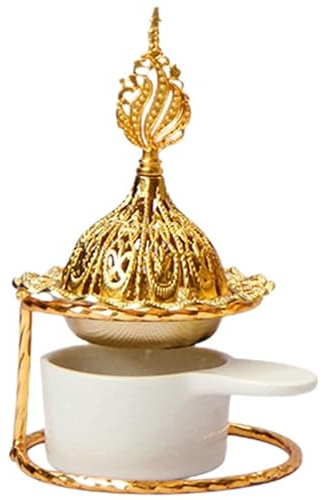 PRETYZOOM Métal Doré 4.65X3.15X3.15 Pouces avec Support Bougie en Céramique pour Aromathérapie Décoration Maison Et Ambiance Chaleureuse