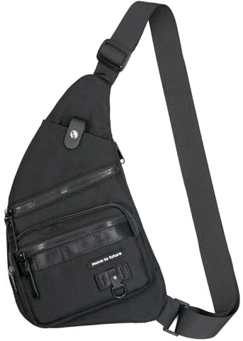 Long Keeper Leichte Schultertasche Sling Bag Brusttasche Herren Umhängetasche Anti-Diebstahl Klein Wasserfest Chest Crossbody Bag Schulter Rucksack Outdoor