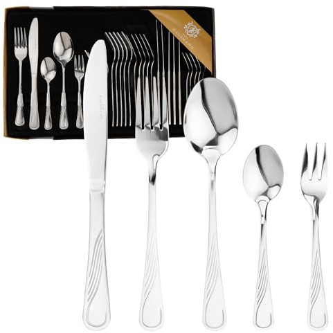 KARL HAUSMANN Menagere 30 Pieces de Table Pour 6 Personnes - lot de couvert - Set de Couverts de Table - En Acier Inoxydable - Ménagère 30 Pièces - Passe au lave-vaisselle - Cutlery Set