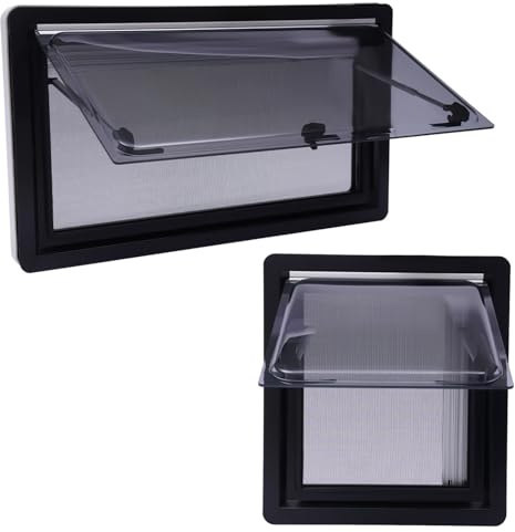 Ausstellfenster Wohnmobil 900x500MM＆450x500MM Fenster Seitenfenster RV Klappfenster Externes Push Fenster mit Sonnen- und Sichtschutz für Wohnwagen, Wohnmobile, Camper | EU Stock | E13