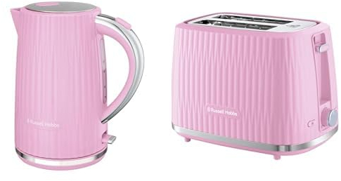 Russell Hobbs Pink Raspberry Eden 1.7L Electric Kettle and 2 Slice Toaster