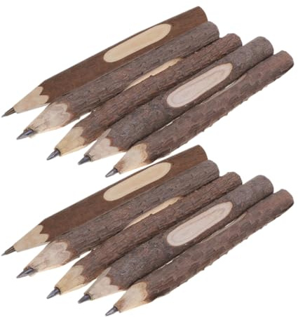 Angoily 10 Pack Rustic Wooden Pencils Natural Birch Twig Design Pre-Sharpened Eco-Friendly Wood Pencils for School Office Art and Home Use
