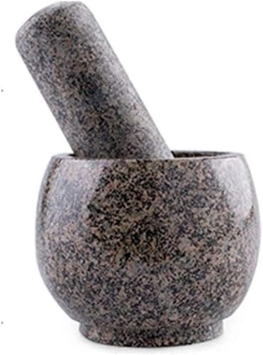 CYYHGD Ensemble de mortier et Pilon, Ensemble de mortier et Pilon en Pierre pour Guacamole, épices, Herbes, salades, Poli à la Main pour Une Prise en Main Confortable, Non poreux, broya