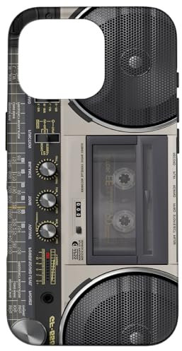 Boombox Throwback Retro Music Stereo Ghettoblaster, Grau Hülle für iPhone 16 Pro