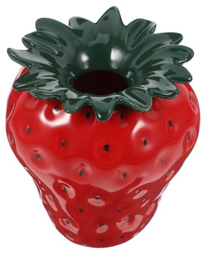 Ciieeo Vase en Céramique en Forme de Fraise Vase à Bourgeons Élégant pour La Maison pour Fleurs Séchées
