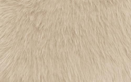 Zottelstoff ZOTTEL 3,5cm Flor - 0,5m Schritte - Öko-Tex Standard - Breite 150 cm - 530g/mq - Langhaarfell Flokati Fellstoff Meterware Dekostoff (Beige)