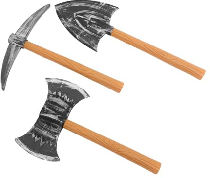 TOYANDONA 3stücke Zwergenkostüm Zubehör Aus Künstlicher Schaumstoff-spitzhacke Doppelaxt Und Schaufel Für Halloween Karneval Piraten Themenpartys Für Bühne Und Rollenspiel
