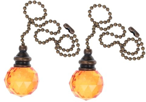 jojofuny Ceiling Chain Decorative Lamp Pendants Pull Cord Chrome Light Crystal Pull Chain Pendant
