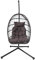 Egg Chair Garden Swing Seat Rattan Foldable Hanging Hammock with Cushions Stand UV Resistant Outdoor Indoor Furniture (Dark Grey)
