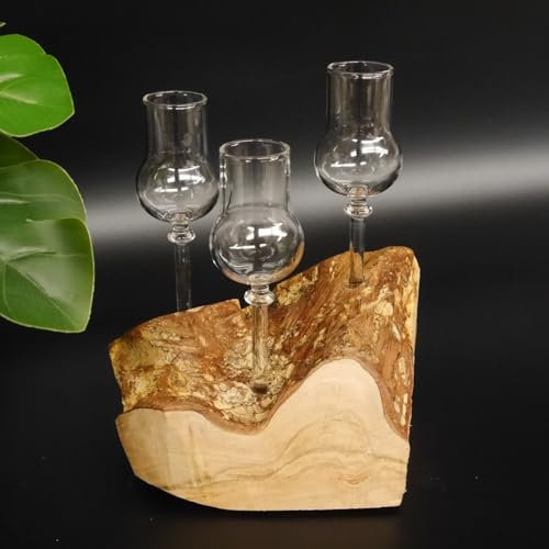 GTK Geweihe & Trophäen Krumholz 27.60.1.74 Lot de 3 verres à liqueur avec pied sur racine
