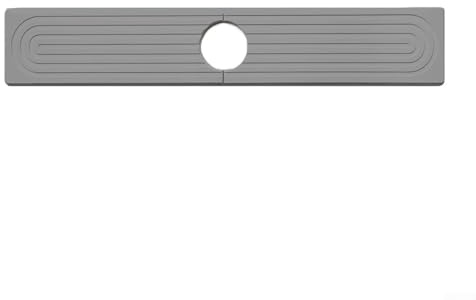 Tapis de robinet en diatomite absorbant et plateau de séchage pour évier de cuisine, salle de bain, dessous de verre, porte-savon, porte-éponge, matériau en pierre à séchage rapide (gris)