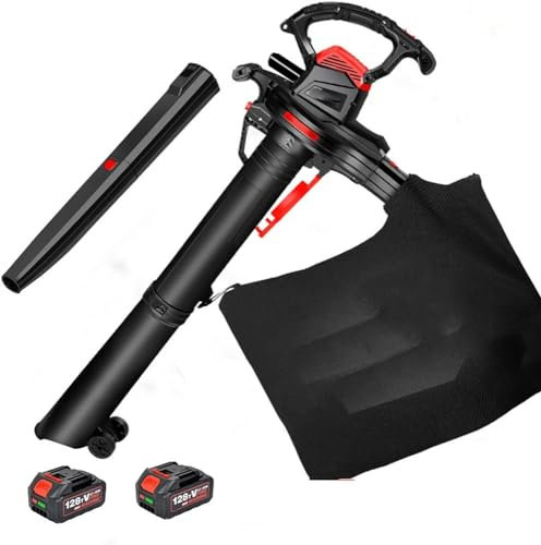 Aspirapolvere elettrico soffiante al litio da 40 V, aspirapolvere portatile per foglie, soffiaggio e aspirazione 2 in 1, per giardino, cortile, soffiatore per foglie, spazzatrice, aspirapolvere per