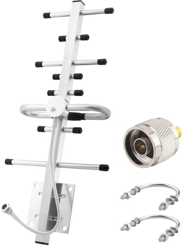 Kaunosta Directional Yagi Antenna for Cell Phone Signal Booster/Cellular Repeater with SMA Female N Connector 10dBi 4G LTE Broadband 698-2700 Mhz Universal Outdoor Antenna with 12INCH RG58 Cable