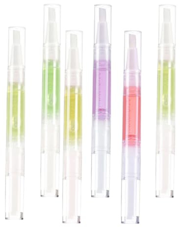Lápiz de Aceite Nutritivo para Cutículas con Punta de Pincel, 6 Piezas