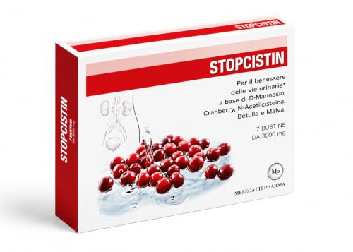 Stopcistin® D-Mannosio con Cranberry BL-DMAC® e N-Acetilcisteina - Integratore per Vie Urinarie - 7 Bustine - Prodotto Italiano