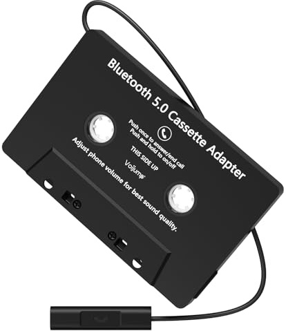 Adaptateur de Lecteur de Cassette Audio de Voiture,Cassette Adaptateur Voiture Adaptateur Bluetooth 5.0, Adapté Aux Téléphones Portables, Lecteurs MP3 et Tablettes