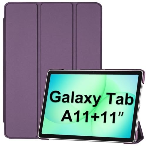 ProCase Hülle für Samsung Galaxy Tab A11+ 2025 (SM-X230)/Tab A9+ 11 Zoll (SM-X210), Dreifache Schutzhülle Case für 11 Galaxy Tab A11 Plus/Tab A9 Plus, Dünn Leicht Smart Cover -Dunkellila | Dreifache Halterung, automatische Standby-/Aufweckfunktion, Rundumschutz, ultraleicht, Dunkelviolett