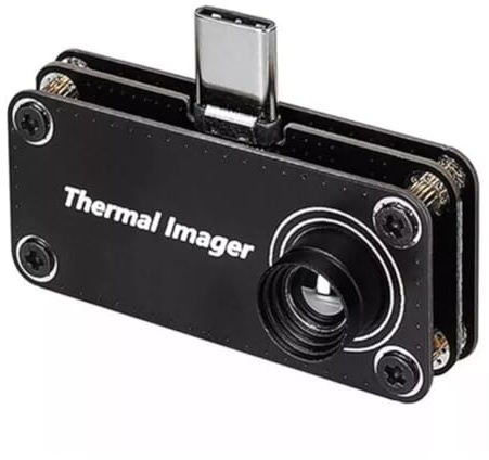 Wodsty Immagini termiche a infrarossi per telefono cellulare Android, angolo di visione 33, interfaccia di tipo C, gamma da -20 a 1000 C, nero