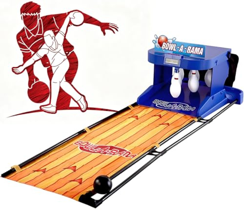 Bowlingmaskin FöR Hemmabruk, Automatisk åTerstäLlning, Belysning, Simulerad Ljudeffekt, HopfäLlbart Inomhusfamiljespel, Bowlingspel FöR Barn Och Vuxna 2/3.5m 3.5m