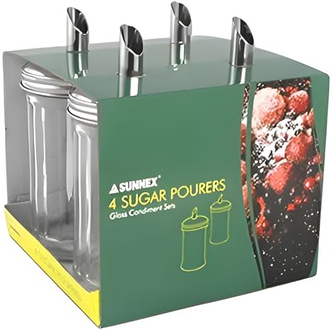 Zodiac CC033-4 Glass Sugar Pourers (Pack of 4)
