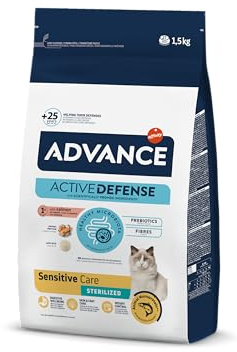 Advance Cat Sensitive Sterilized, Pienso para Gatos Adultos Esterilizados con Sensibilidades Digestivas con Salmón, 1,5kg