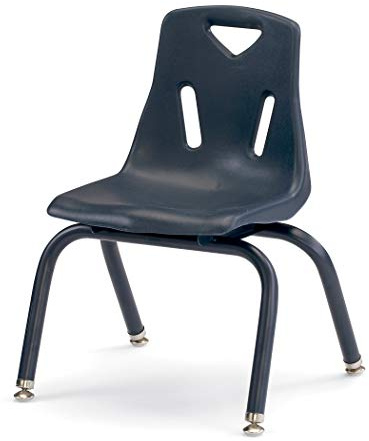 Jonti-Craft Berries 8122JC6112 Stacking Chairs with Powder-Coated Legs, 12 Height, Navy, Pack of 6