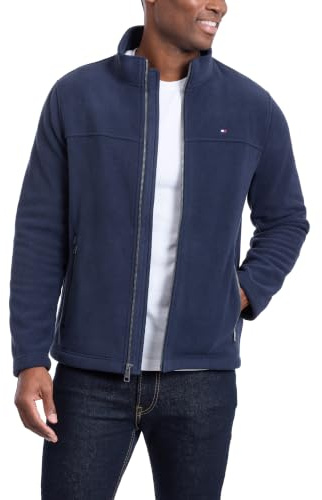 Tommy Hilfiger Herren Lightweight Polar Fleece Jacket Fleecejacke, Marineblau, 2X