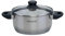 Fackelmann Geneva Olla Baja 20 x 9,5 cm, Capacidad 2,8 Litros, Cazo de Acero Inoxidable con Núcleo de Aluminio, Tapa de Vidrio, Resistente a Corrosión y Fácil de Limpiar