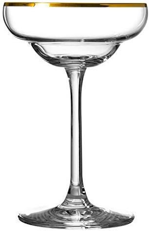 Urban Bar Cocktail Glass Coley Coupe Gold Rim, Lead Free Crystal 17cl Model No UB2981