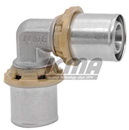 Raccordo A Pressare Curvo Doppio 26 X 3 Per Multistrato Icma