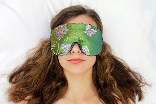 Candi Andi Handmade Weighted Sleep Eye Mask Yoga Pillow - Flax Seed Fill - Lavender Scented - Spring Green - TEMFL-SG