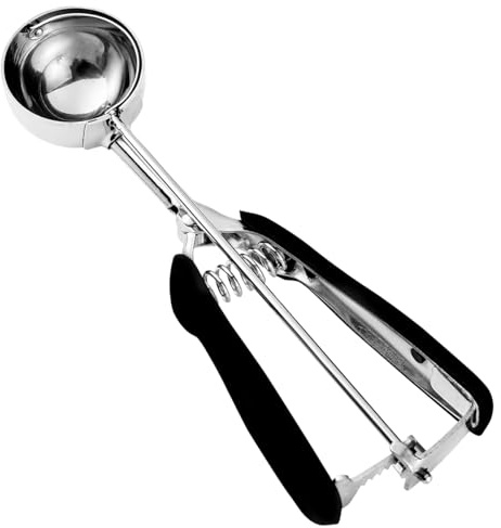 Large Cookie Scoop, Cookie Dough Scoop, 3 Tablespoons/ 45 ml/ 1.5 oz, Spring-Loaded Ice Cream Scoop, 18/8 Stainless Steel, Comfortable Grip