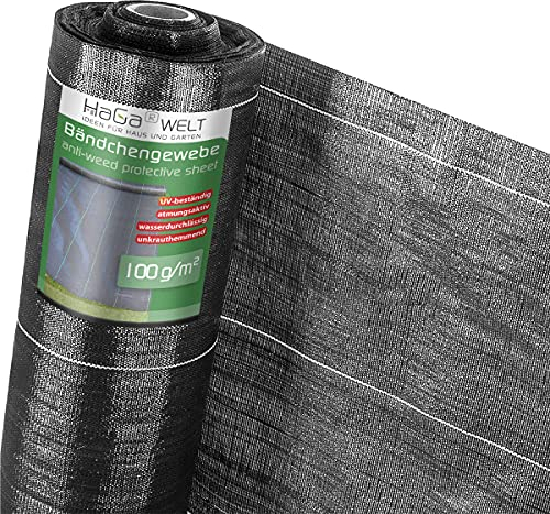 HaGa Bändchengewebe | 0,8m x 100m - 100g/m² | chemiefreier Unkrautvernichter | UV-beständig und robust für Wege & Terrasse - weniger Unkraut entfernen