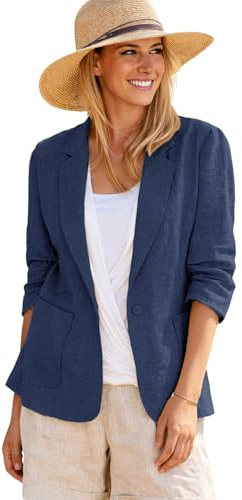 Navy Blue Blazer Jacket for Women Work Clothes for Women 2025 Business Casual Professional Office Interview Clothes Blazers Jackets Suits Dark Blue L