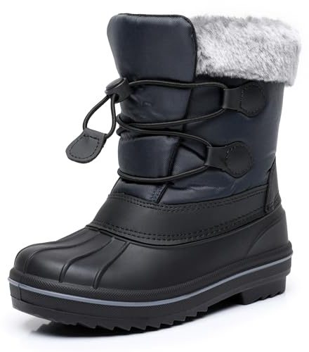 Felabo Kids Snow Boots for Boys and Girls – Insulated Water Resistant Non Slip Easy On Winter Boots (Toddler/Little Kid/Big Kid)