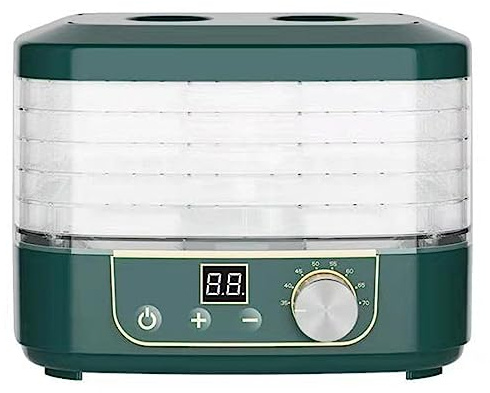 DISHENGZHEN 5 Trays Electric Food Dehydrator Fruit Dryer, 35-70°C Mini Pet Snack Dryer, Dehydrator for Food and Jerky, Fruits, Herbs, Veggies, Snacks Air Dryer for Home Use Food green