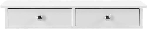 PREMZO Modern Floating Wall Mount Shelf Shelves With Drawers Home Décor Display Rack Organiser Sideboard Stylish Storage Solution for Every Room (2 DRAWERS)