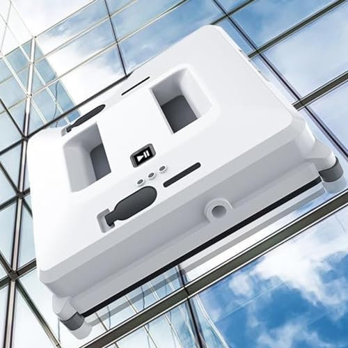 emobwdy Pulisci Senza Fatica Le Finestre più Alte con Questo Robot Lavavetri Automatico con Getto d'Acqua, Telecomando, Doppio Getto d'Acqua, 3 modalità di Pulizia, 4 Panni per La Pulizia,White