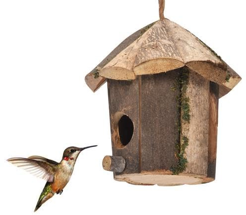 Nichoir pour Oiseaux en Bois, Nichoir Oiseaux Exterieur Suspendus, Nid Oiseau Sauvage Exterieur, Nichoir Oiseaux en Bois De Jardin, Nichoirs À Oiseaux Sauvages, Maison À Oiseaux en Bois À Suspendre