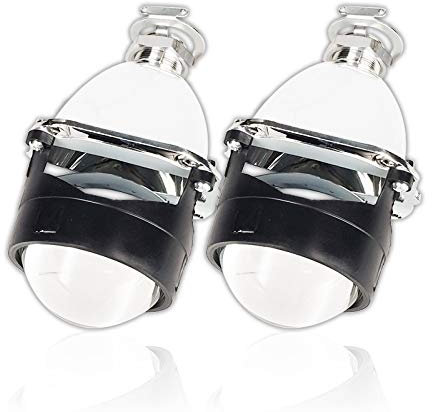 LED Faros Angel Eyes,Angel Eyes LED Marcador Mini 2,5 pulgadas WST HID H1 BI Xenon Lente de proyector Faro del automóvil H4 H7 Base Adaptador Anillo Coche Estilizador de estilo DIY(1PCS)