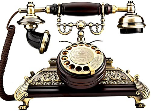 Teléfono Fijo, Teléfono con Marcación Giratoria, Teléfono con Cable Retro, Teléfono Fijo Vintage for Oficina en Casa con Función de Rellamada, Teléfono de Escritorio Clásico Antiguo