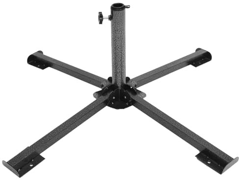 SUPVOX Base de Parasol de Plage Noire en Fer, 4 Pieds, Stable et Légère, pour Jardin et Plage, Support Pratique pour Parasols