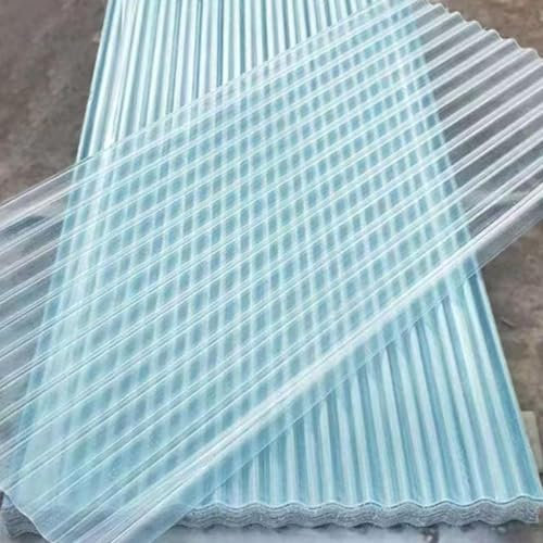 2,2mm dick Transparent Wellplatten,FRP-Tageslichtplatten,Wetterfest Wellbahn,Dachbleche,Profilblech Trapezblech,Sonnenscheinplatte,für Carport-Gewächshaus,1/3/6/8/10/15 Stück(1 Pcs,0.9x1.6m/35x63in)