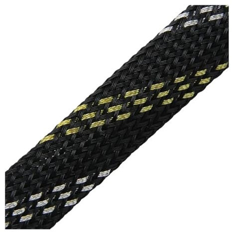 Cmis Kbei ANIMALE DOMESTICO - Manicotto per cavi espandibile 2 mm ~ 40 mm di durezza intrecciata stretta ad alta densità isola la linea di protezione del filo avvolgente guaina ghiandola (nero oro