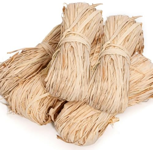 Raffia Straw, 5 PCS Natural Raffia Bundles, 250g Garden Raffias String
