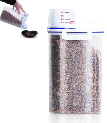 miaomiao Boîte de rangement pour nourriture pour chien - 2500 ml - Boîte de rangement pour poudre à laver - Avec verre doseur